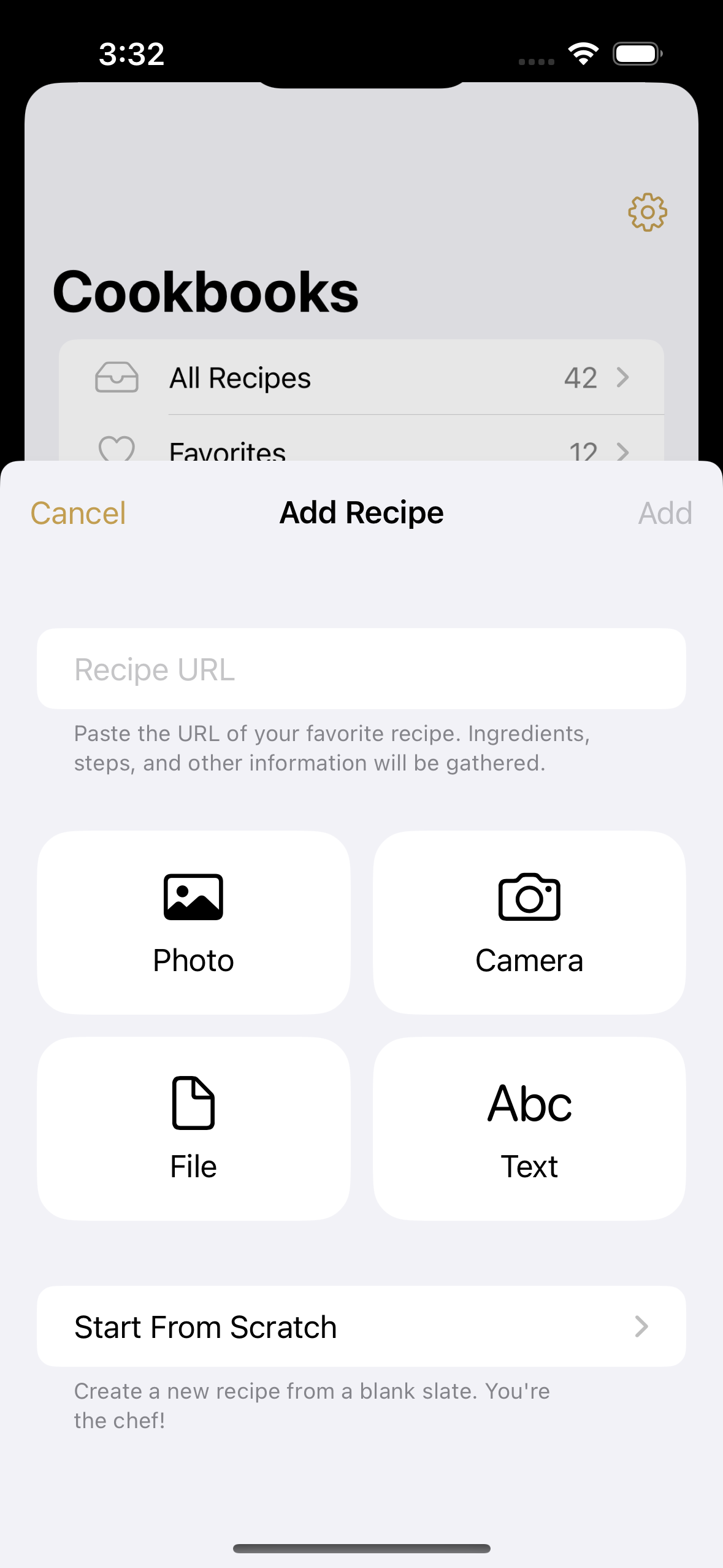 Recipe app mobile screenshot